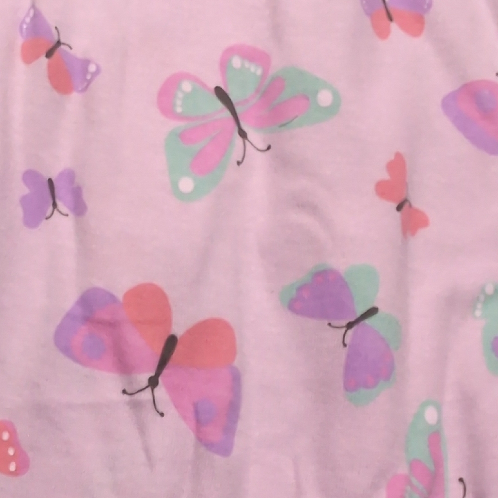 Koala Baby 24M Pink Butterfly Print Long Sleeve Footless Cotton Romper Zipper - Picture 4 of 4